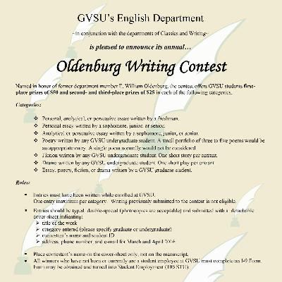 Oldenburg Writing Contest Deadline